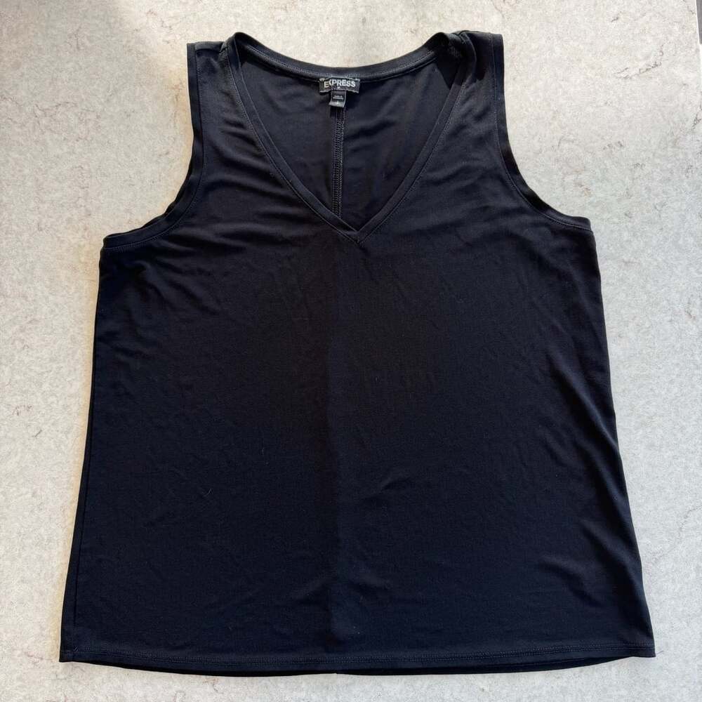 Express V-Neck Tank Top Size S Black